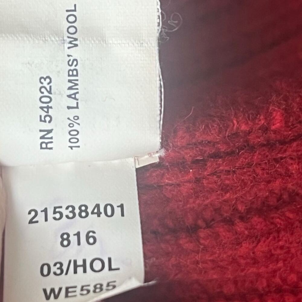 Vintage Gap Ski Sweater Mens Medium Lambswool 1/4 Zip Fair Isle Red White Knit - Picture 5 of 11